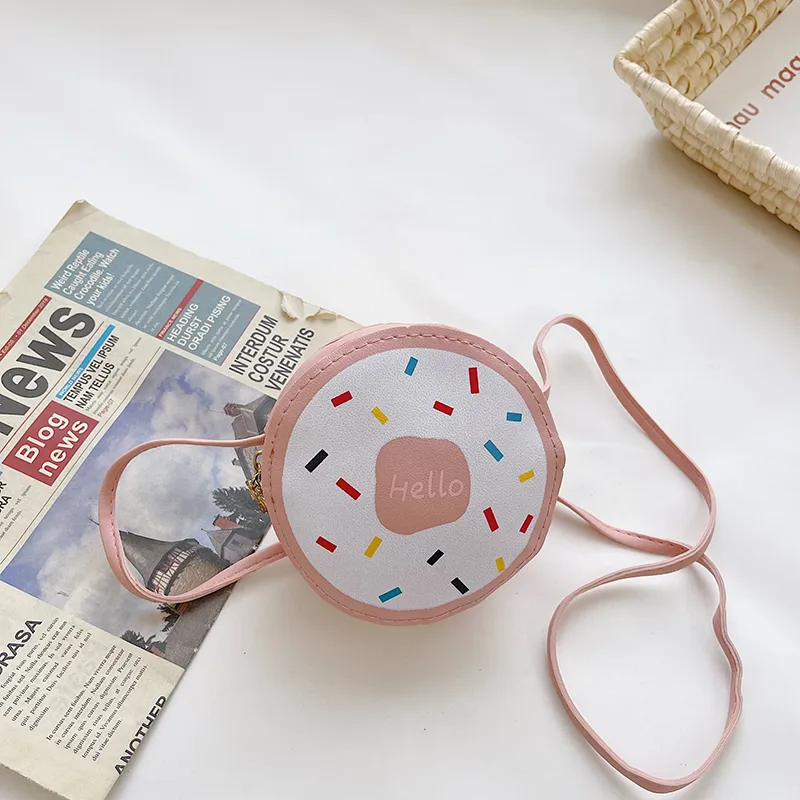 Kid'S Pu Leather Donuts Cute Round Zipper Shoulder Bag Crossbody Bag display picture 94