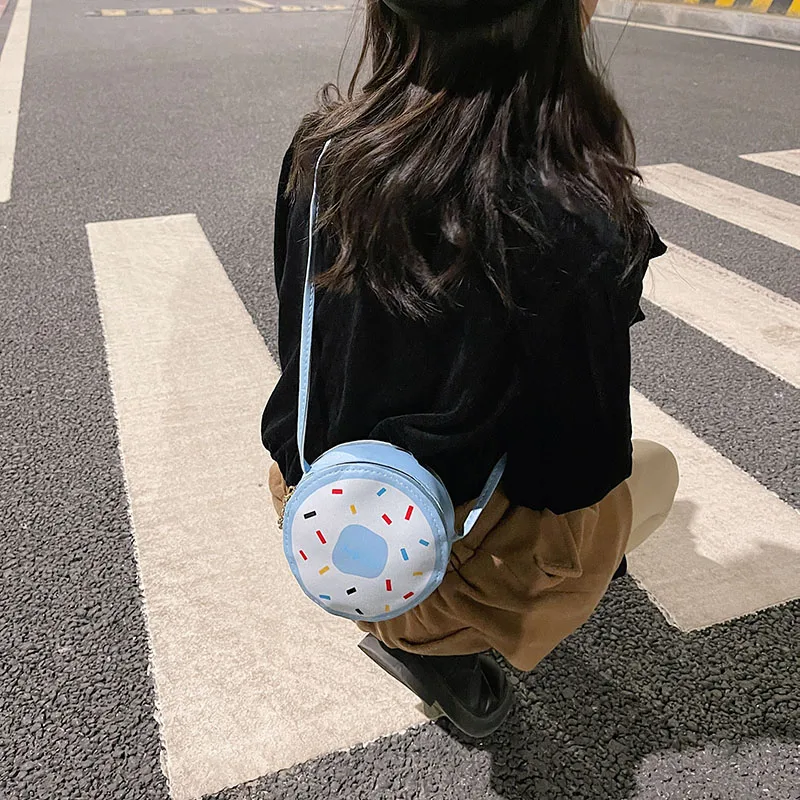 Kid'S Pu Leather Donuts Cute Round Zipper Shoulder Bag Crossbody Bag display picture 81