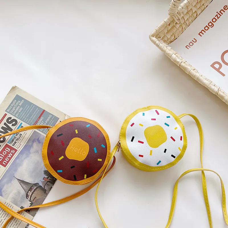 Kid'S Pu Leather Donuts Cute Round Zipper Shoulder Bag Crossbody Bag display picture 74