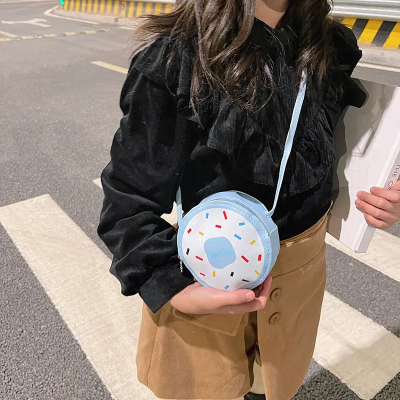 Kid'S Pu Leather Donuts Cute Round Zipper Shoulder Bag Crossbody Bag display picture 76