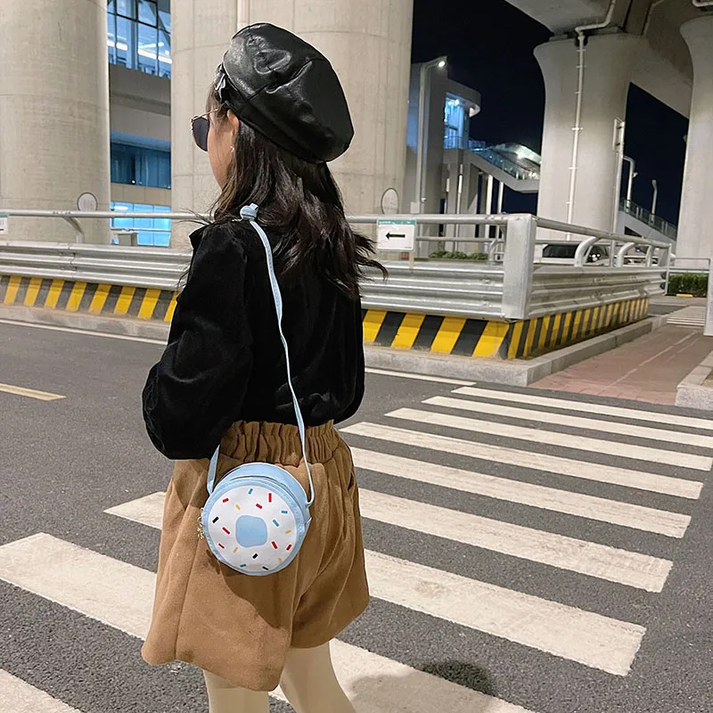Kid'S Pu Leather Donuts Cute Round Zipper Shoulder Bag Crossbody Bag display picture 100