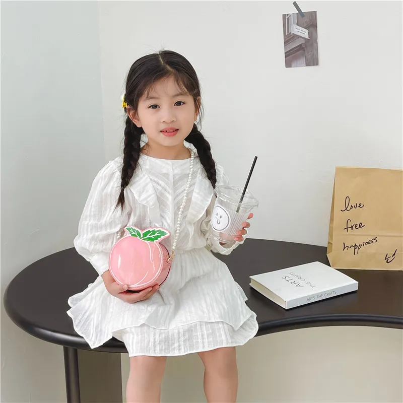 Kid'S Pu Leather Fruit Cute Round Zipper Crossbody Bag display picture 7