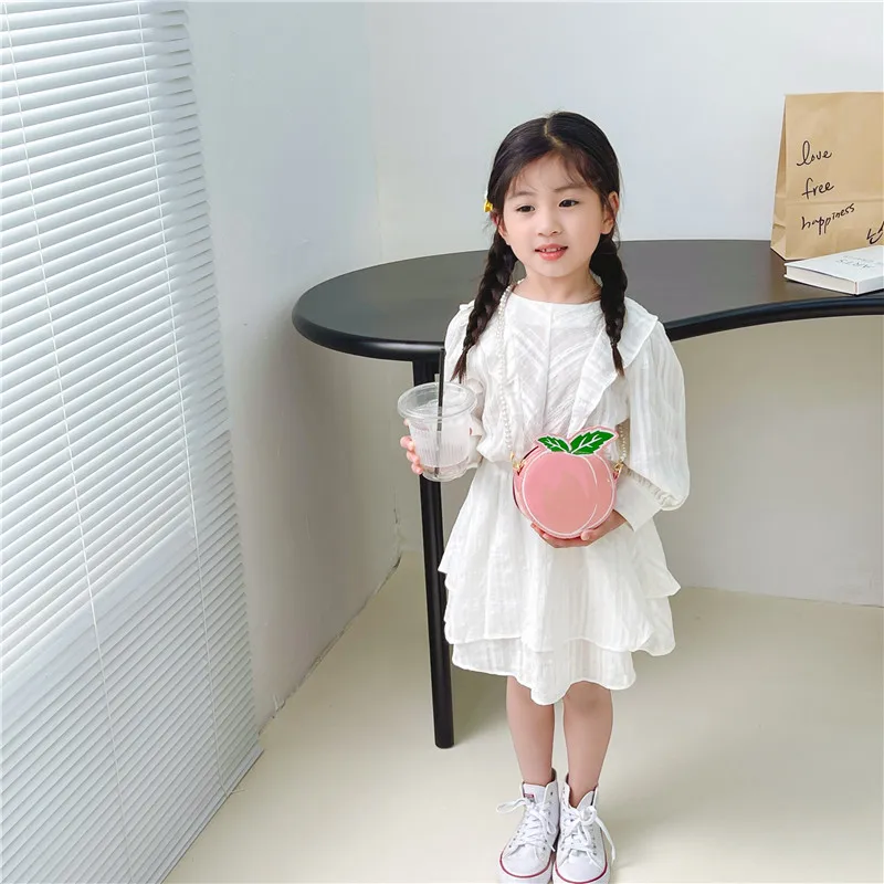 Kid'S Pu Leather Fruit Cute Round Zipper Crossbody Bag display picture 11