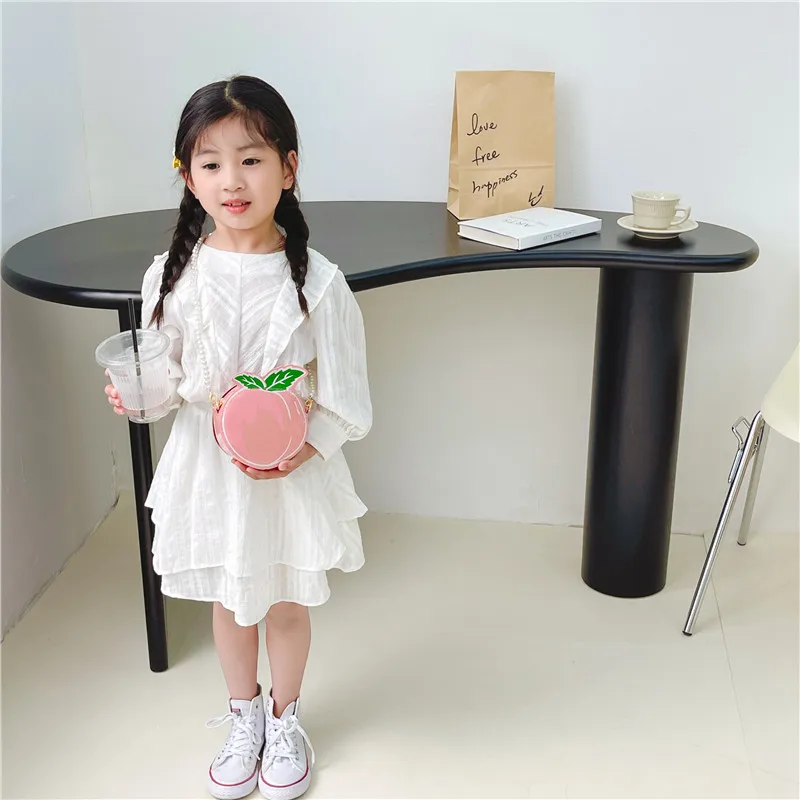 Kid'S Pu Leather Fruit Cute Round Zipper Crossbody Bag display picture 19