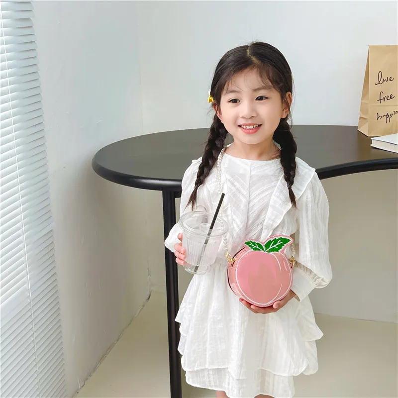 Kid'S Pu Leather Fruit Cute Round Zipper Crossbody Bag display picture 18