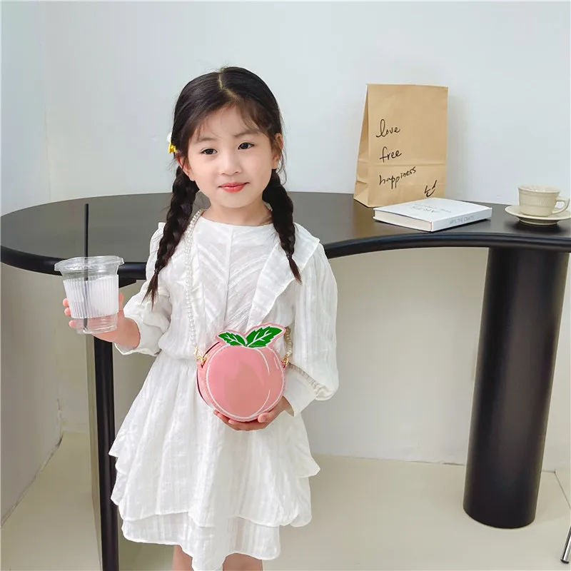 Kid'S Pu Leather Fruit Cute Round Zipper Crossbody Bag display picture 10