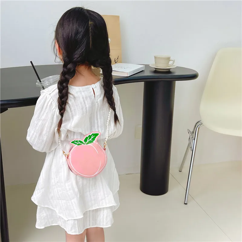 Kid'S Pu Leather Fruit Cute Round Zipper Crossbody Bag display picture 22