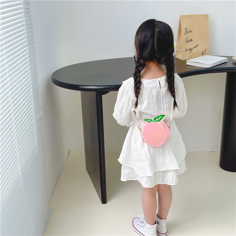 Kid'S Pu Leather Fruit Cute Round Zipper Crossbody Bag display picture 53