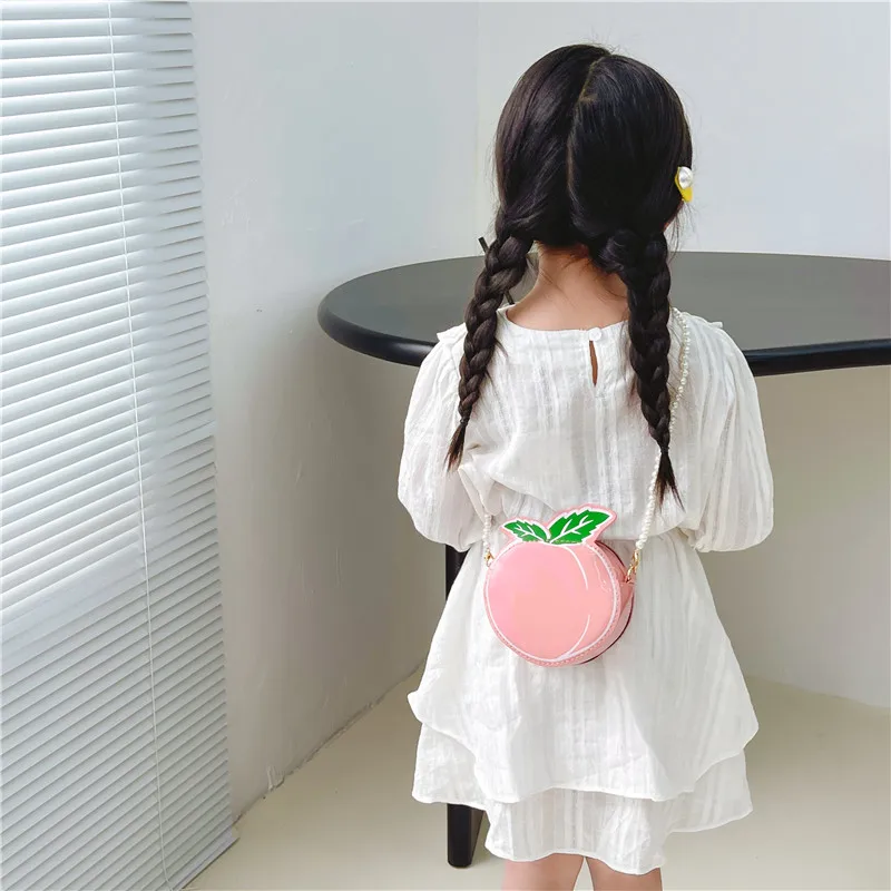 Kid'S Pu Leather Fruit Cute Round Zipper Crossbody Bag display picture 25