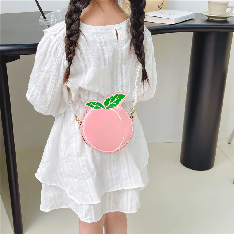 Kid'S Pu Leather Fruit Cute Round Zipper Crossbody Bag display picture 96