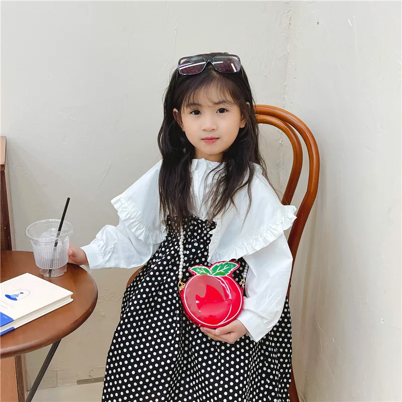 Kid'S Pu Leather Fruit Cute Round Zipper Crossbody Bag display picture 31