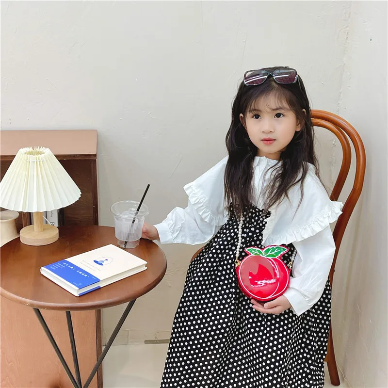 Kid'S Pu Leather Fruit Cute Round Zipper Crossbody Bag display picture 28