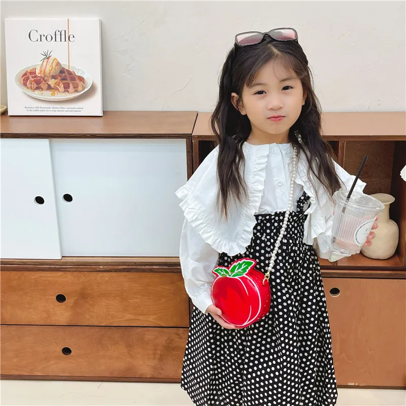 Kid'S Pu Leather Fruit Cute Round Zipper Crossbody Bag display picture 32