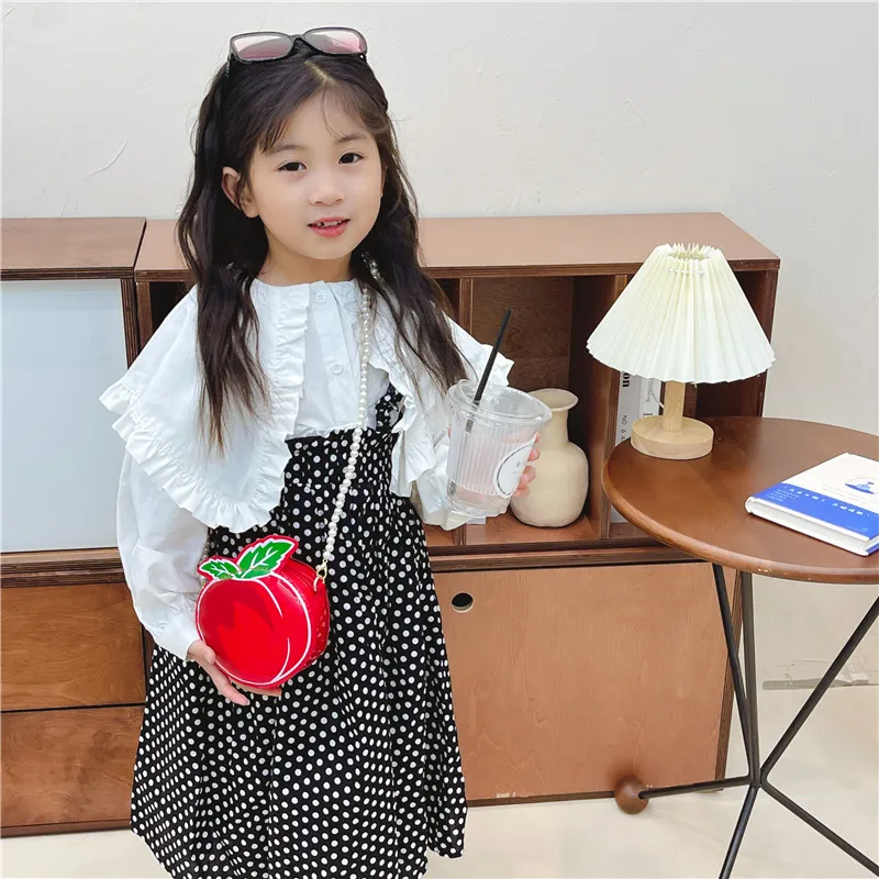 Kid'S Pu Leather Fruit Cute Round Zipper Crossbody Bag display picture 36