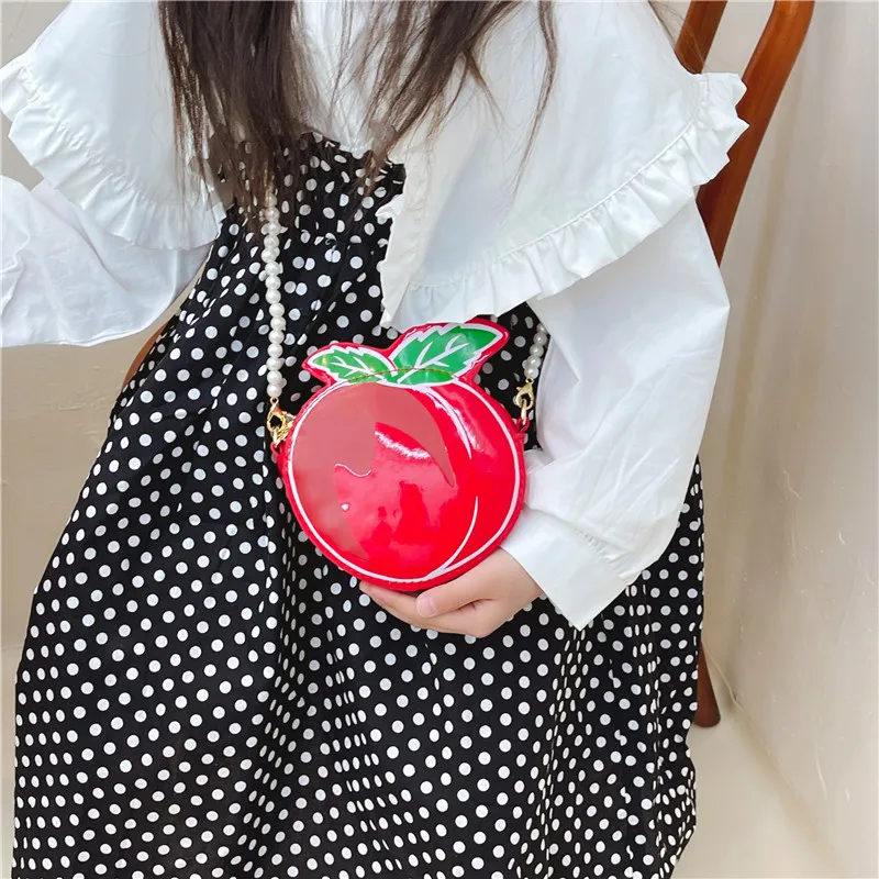 Kid'S Pu Leather Fruit Cute Round Zipper Crossbody Bag display picture 65