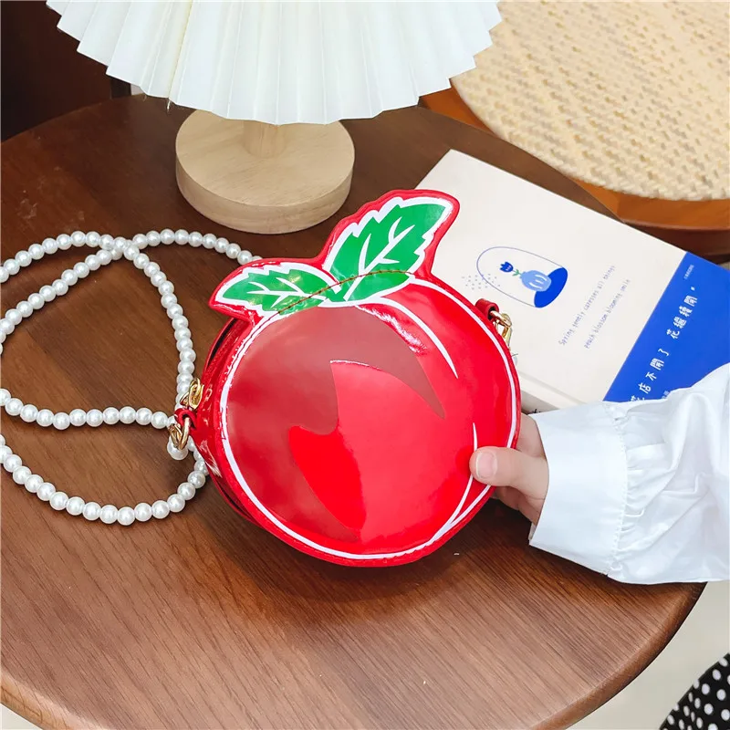 Kid'S Pu Leather Fruit Cute Round Zipper Crossbody Bag display picture 44
