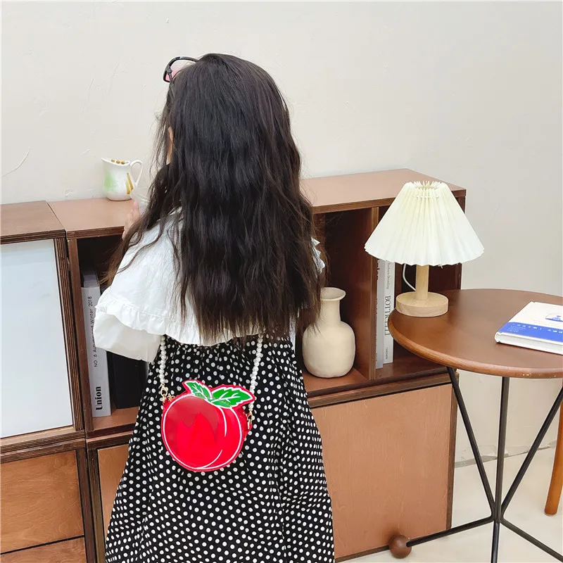 Kid'S Pu Leather Fruit Cute Round Zipper Crossbody Bag display picture 33