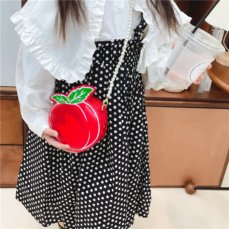 Kid'S Pu Leather Fruit Cute Round Zipper Crossbody Bag display picture 35