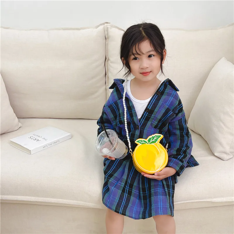 Kid'S Pu Leather Fruit Cute Round Zipper Crossbody Bag display picture 17