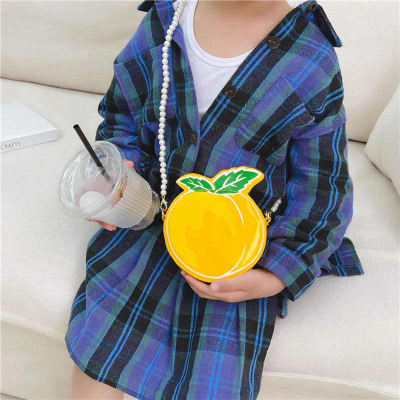 Kid'S Pu Leather Fruit Cute Round Zipper Crossbody Bag display picture 20