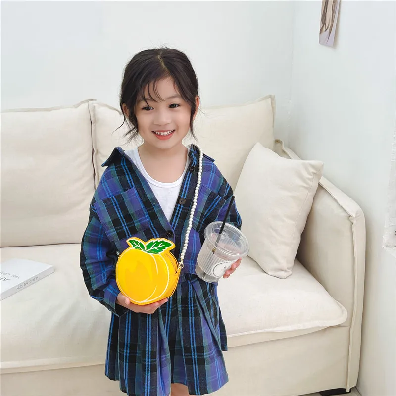 Kid'S Pu Leather Fruit Cute Round Zipper Crossbody Bag display picture 21