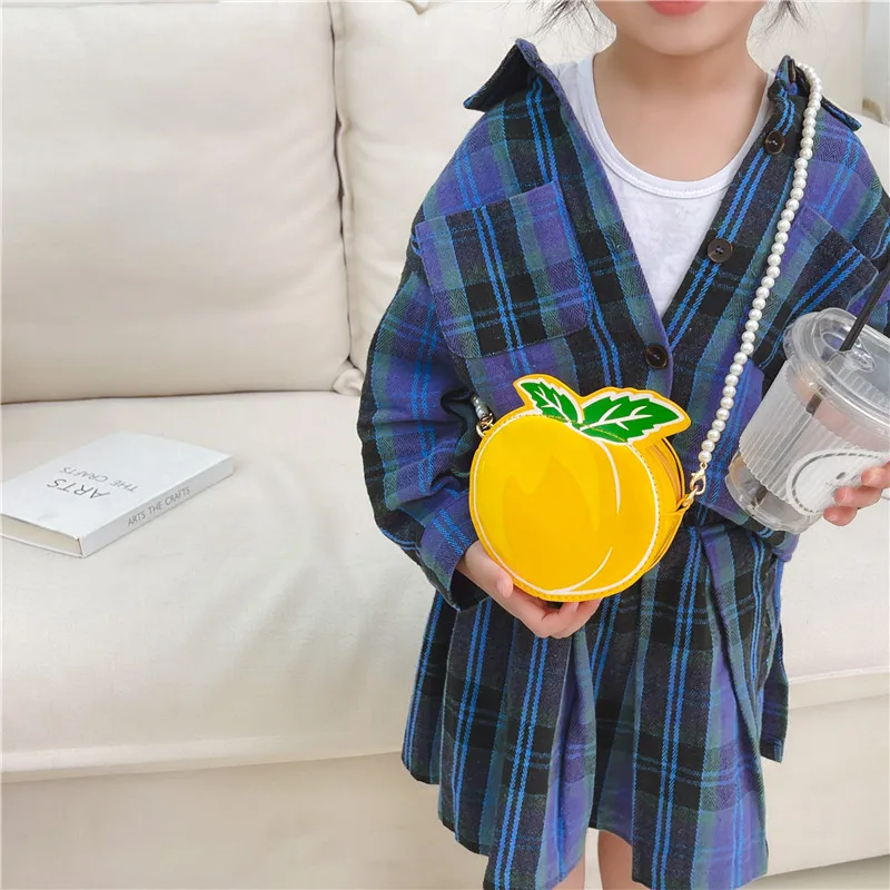 Kid'S Pu Leather Fruit Cute Round Zipper Crossbody Bag display picture 24