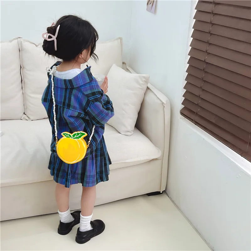 Kid'S Pu Leather Fruit Cute Round Zipper Crossbody Bag display picture 30