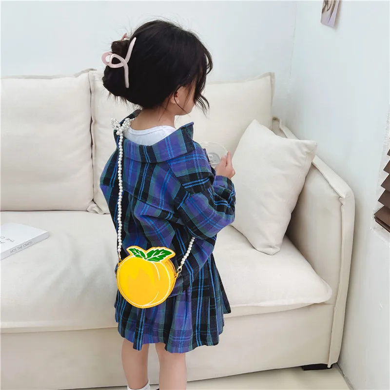 Kid'S Pu Leather Fruit Cute Round Zipper Crossbody Bag display picture 27