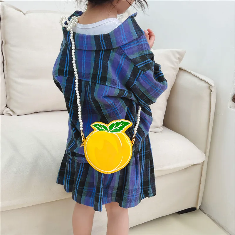 Kid'S Pu Leather Fruit Cute Round Zipper Crossbody Bag display picture 29