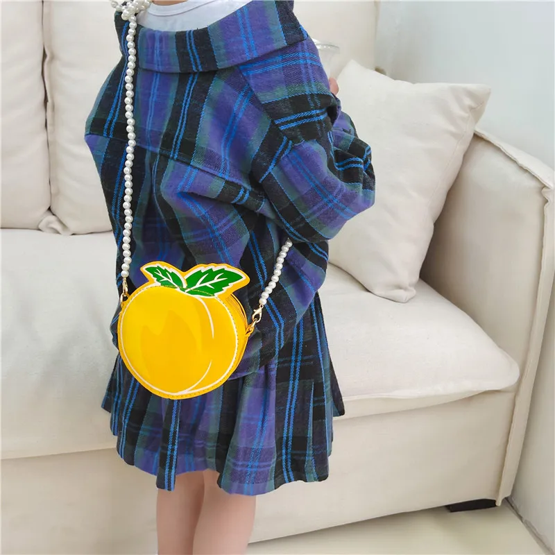 Kid'S Pu Leather Fruit Cute Round Zipper Crossbody Bag display picture 39
