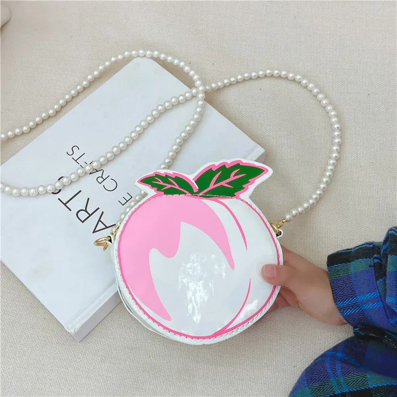 Kid'S Pu Leather Fruit Cute Round Zipper Crossbody Bag display picture 63