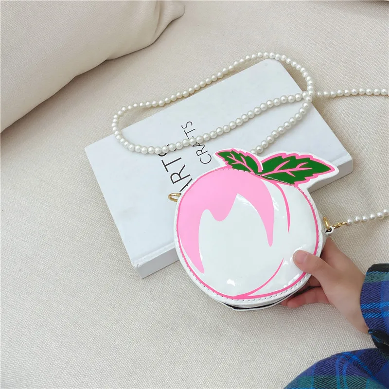 Kid'S Pu Leather Fruit Cute Round Zipper Crossbody Bag display picture 43