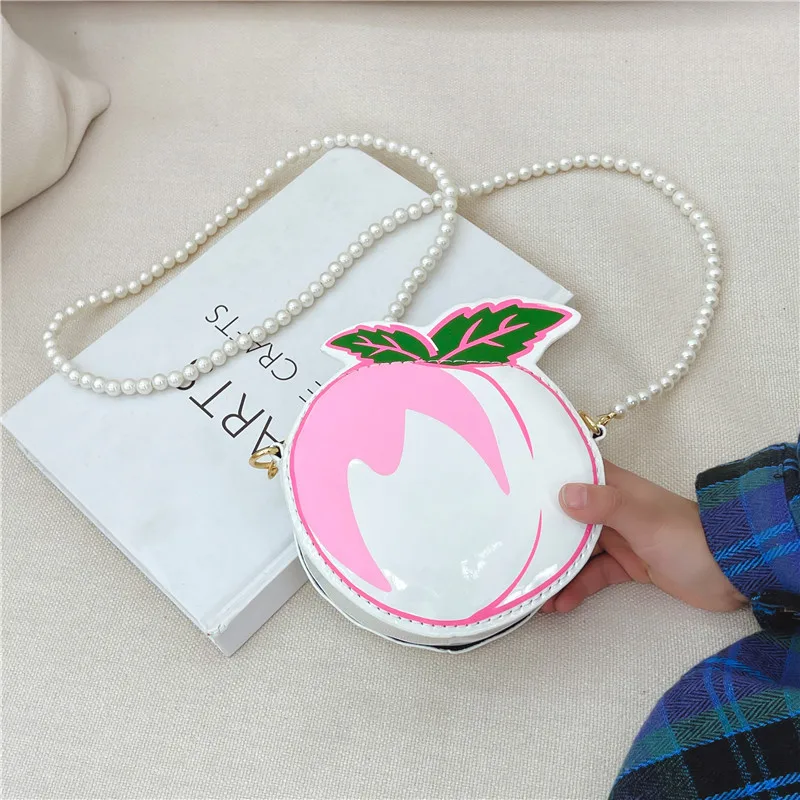 Kid'S Pu Leather Fruit Cute Round Zipper Crossbody Bag display picture 38