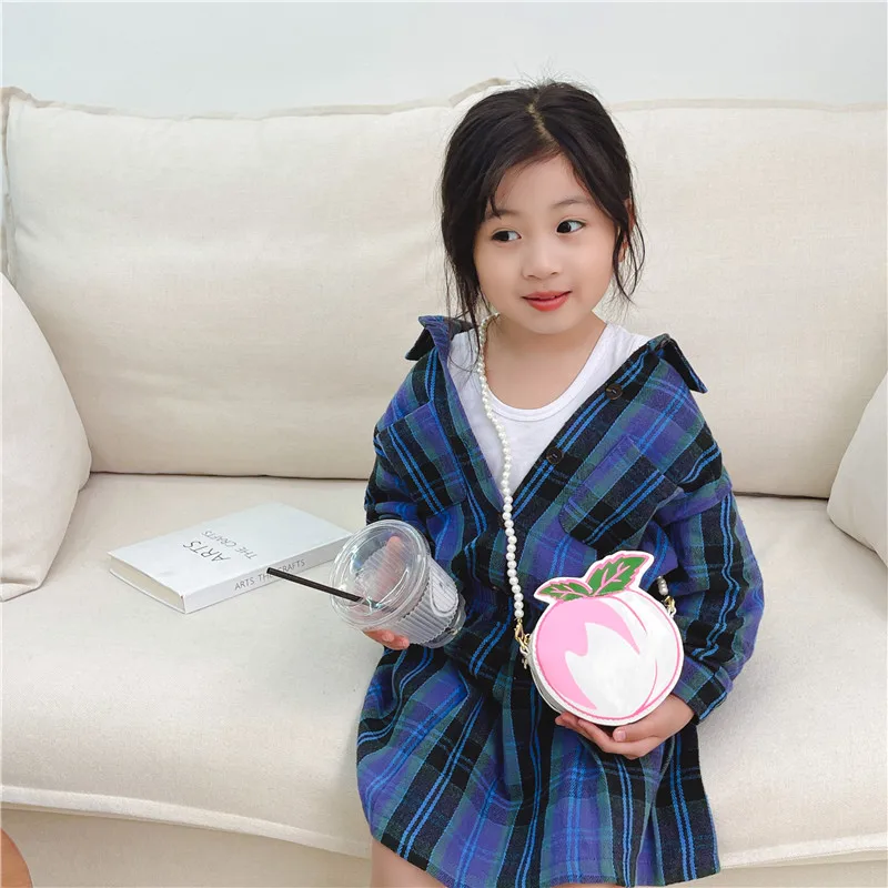 Kid'S Pu Leather Fruit Cute Round Zipper Crossbody Bag display picture 46