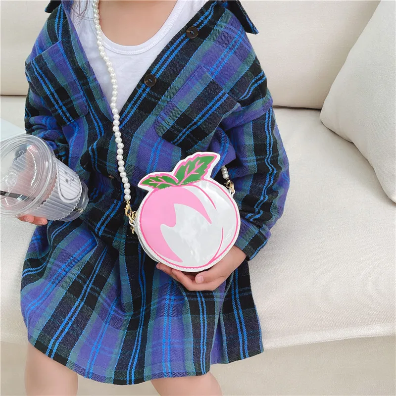 Kid'S Pu Leather Fruit Cute Round Zipper Crossbody Bag display picture 47