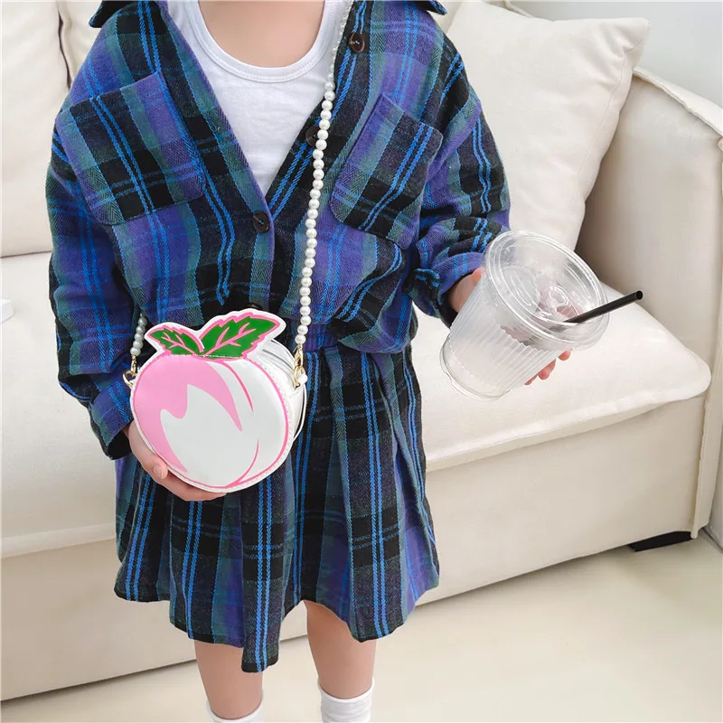 Kid'S Pu Leather Fruit Cute Round Zipper Crossbody Bag display picture 57