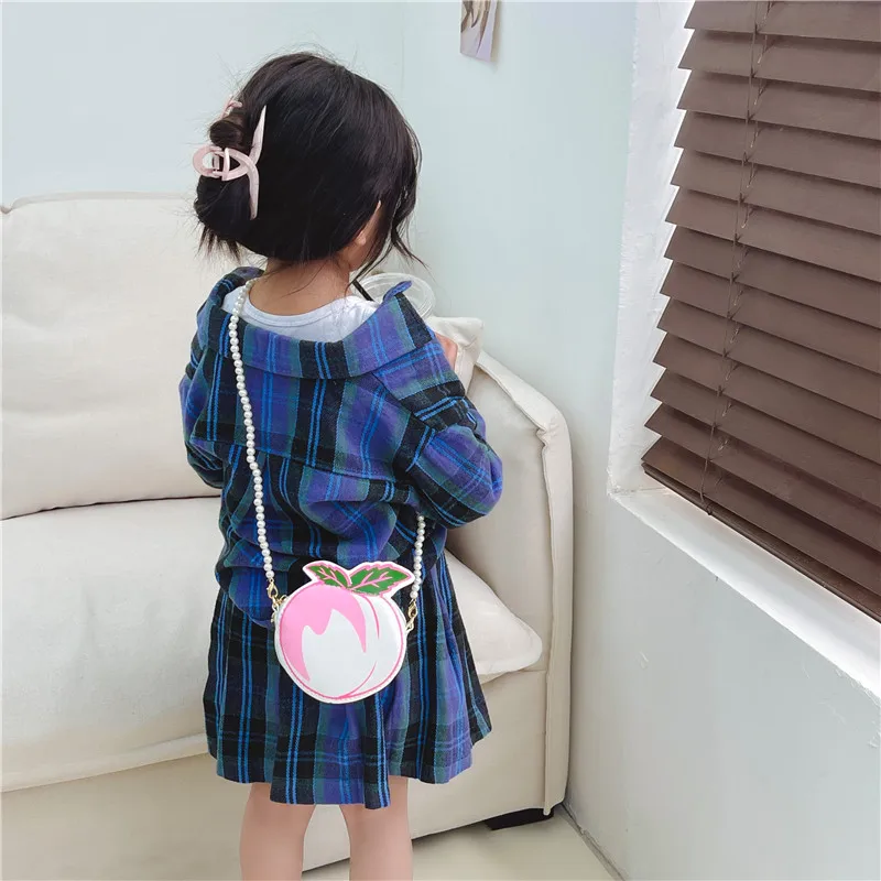 Kid'S Pu Leather Fruit Cute Round Zipper Crossbody Bag display picture 56