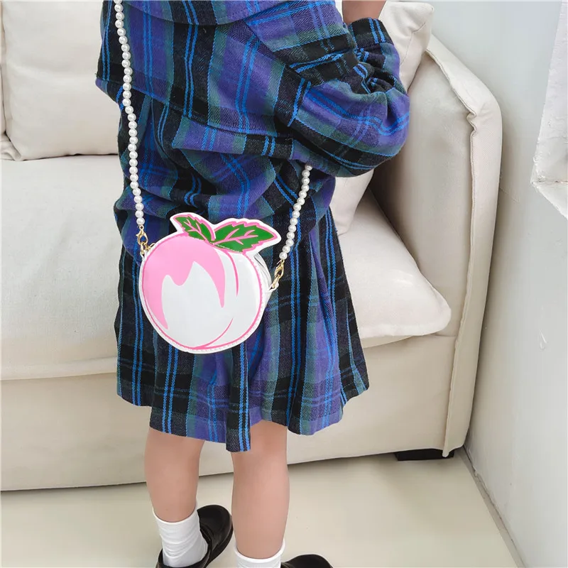 Kid'S Pu Leather Fruit Cute Round Zipper Crossbody Bag display picture 67