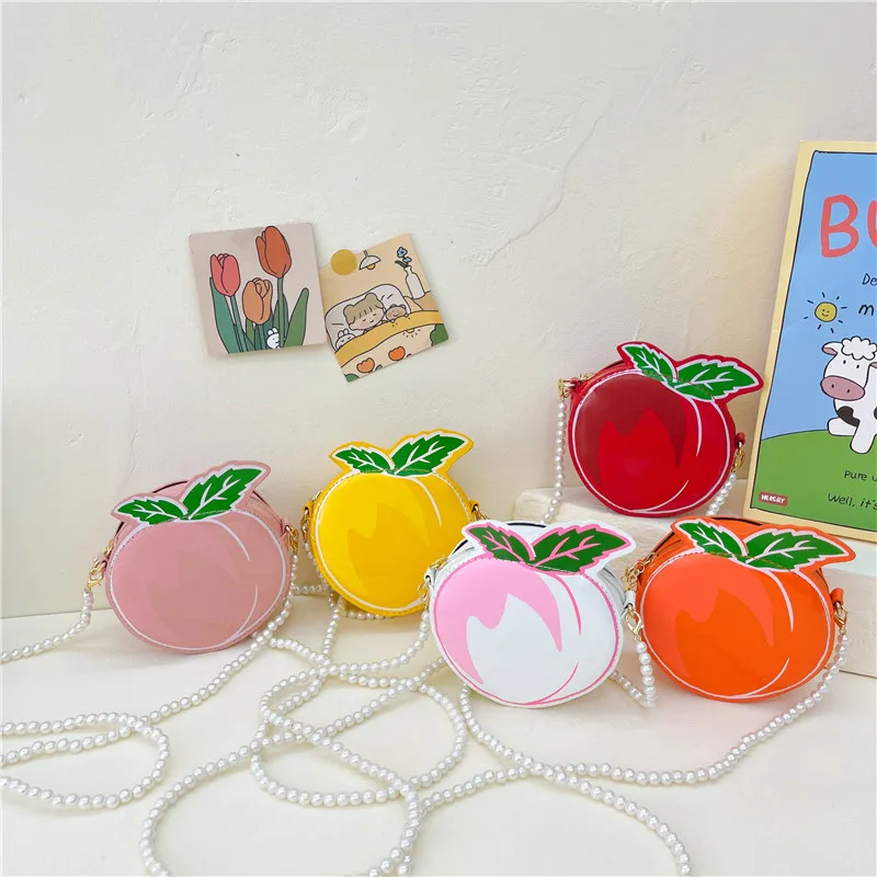 Kid'S Pu Leather Fruit Cute Round Zipper Crossbody Bag display picture 89