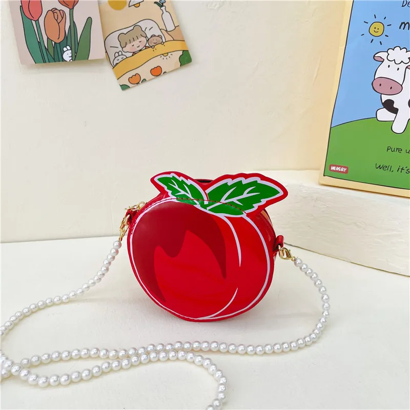 Kid'S Pu Leather Fruit Cute Round Zipper Crossbody Bag display picture 69