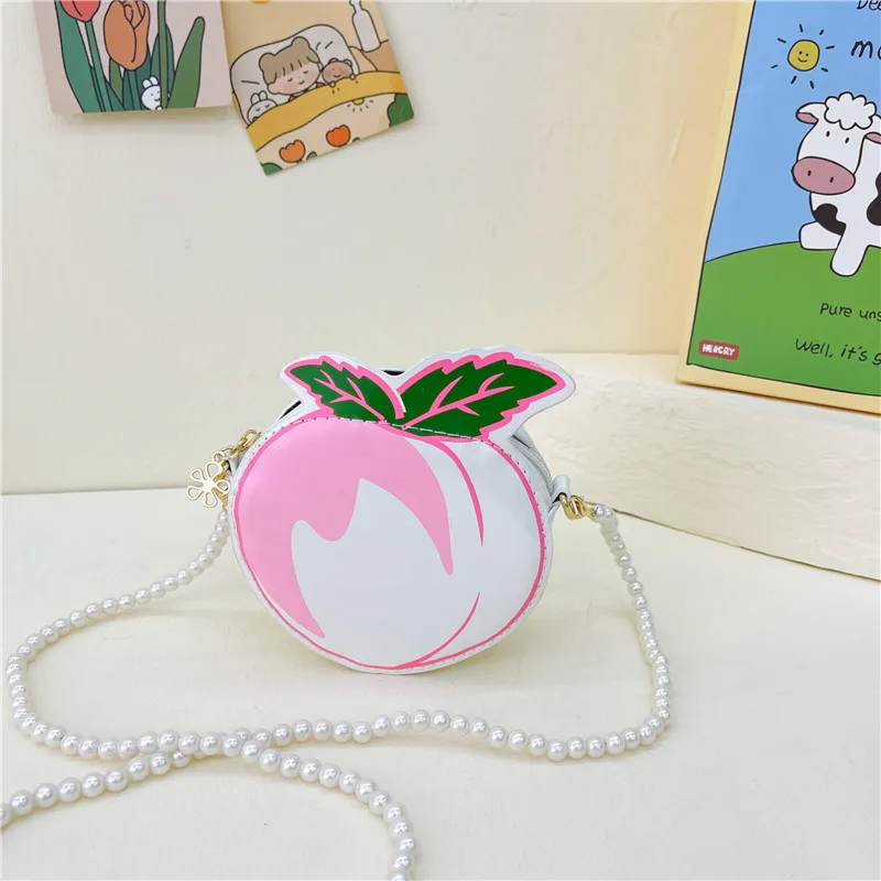 Kid'S Pu Leather Fruit Cute Round Zipper Crossbody Bag display picture 73
