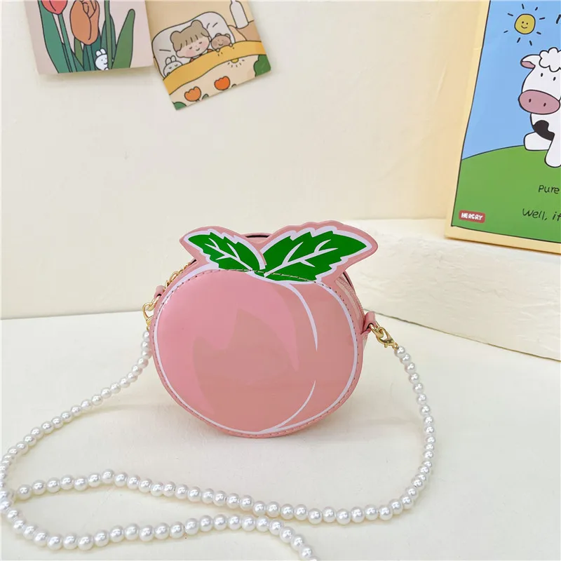 Kid'S Pu Leather Fruit Cute Round Zipper Crossbody Bag display picture 75