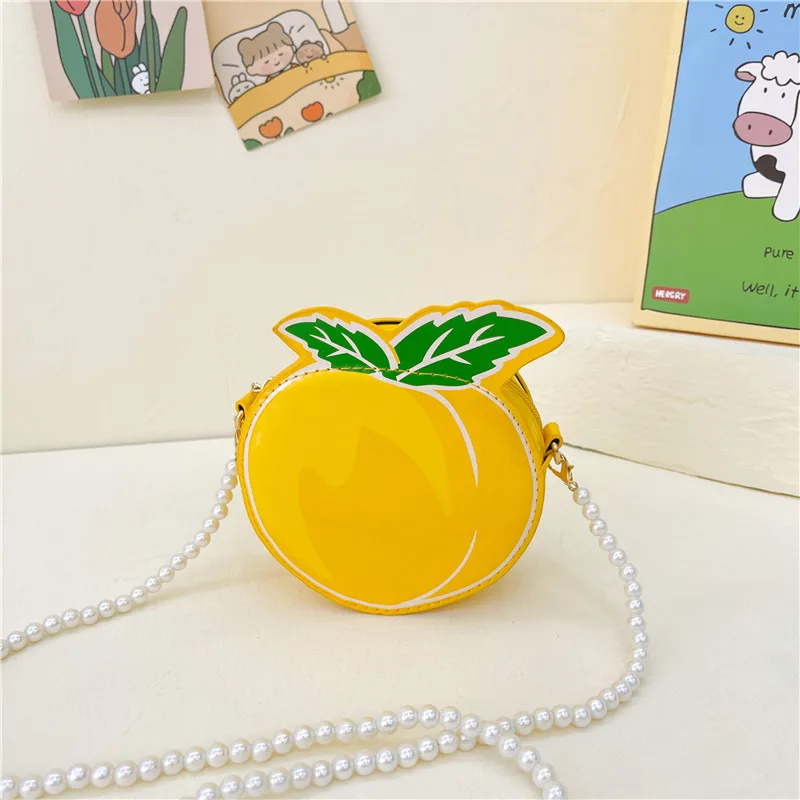 Kid'S Pu Leather Fruit Cute Round Zipper Crossbody Bag display picture 79