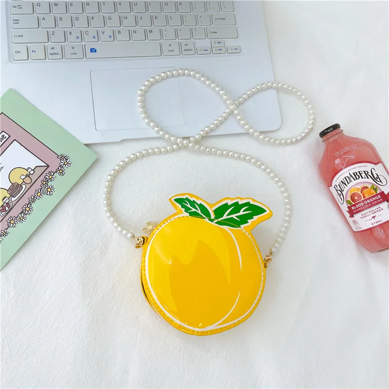 Kid'S Pu Leather Fruit Cute Round Zipper Crossbody Bag display picture 74
