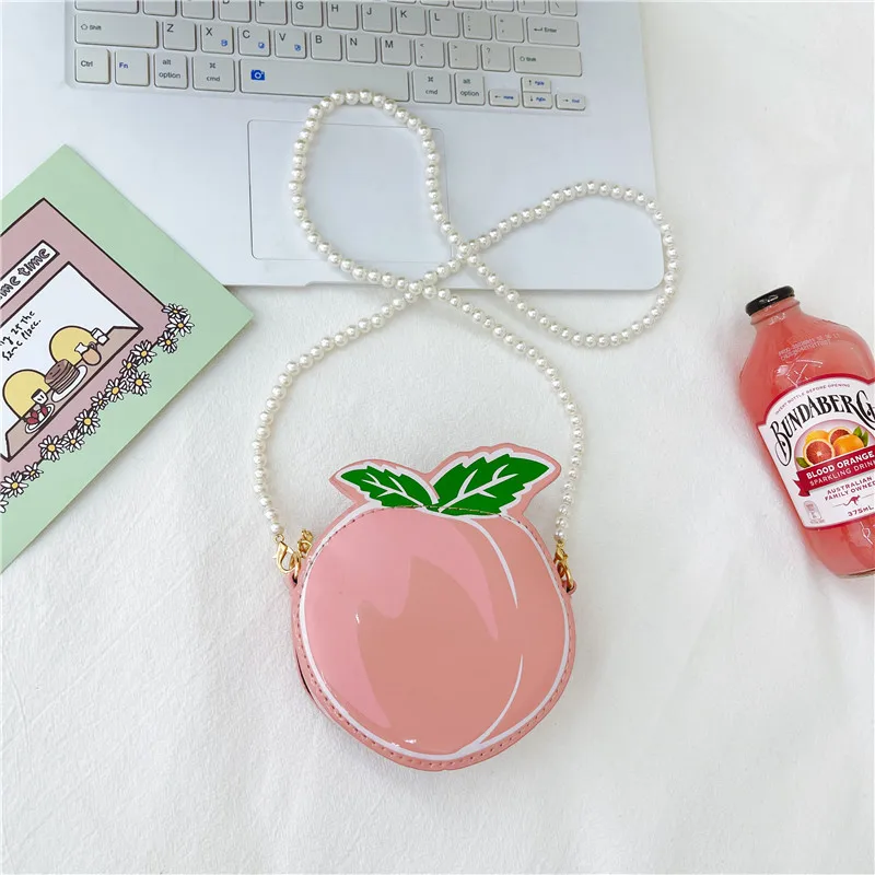 Kid'S Pu Leather Fruit Cute Round Zipper Crossbody Bag display picture 76