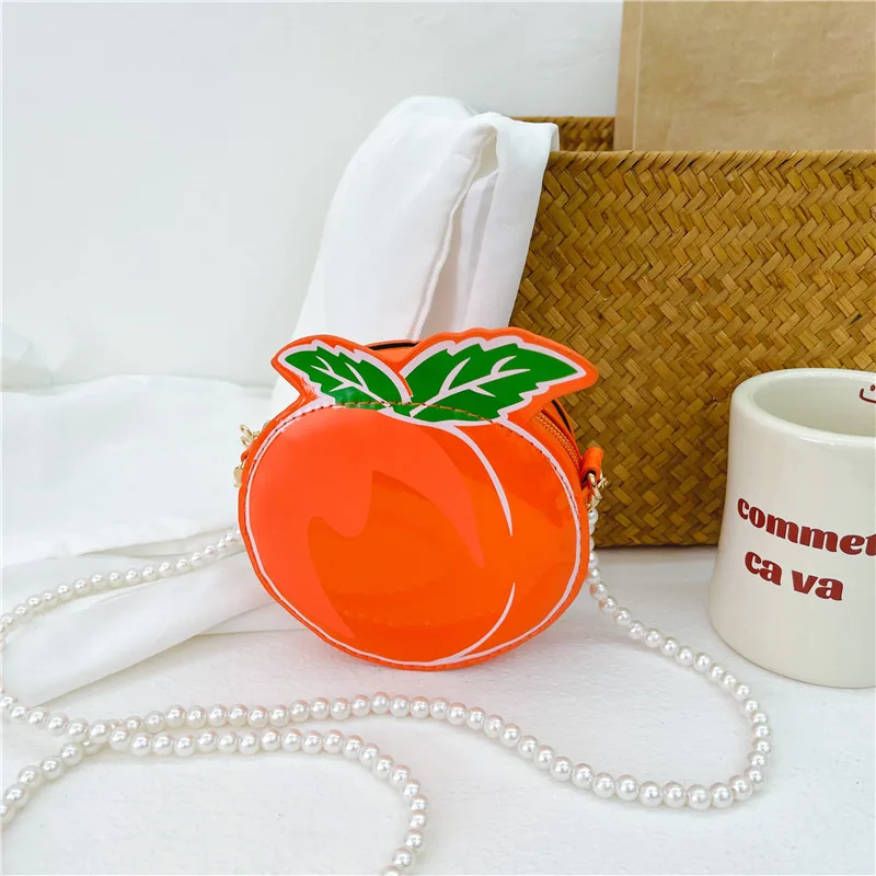 Kid'S Pu Leather Fruit Cute Round Zipper Crossbody Bag display picture 99
