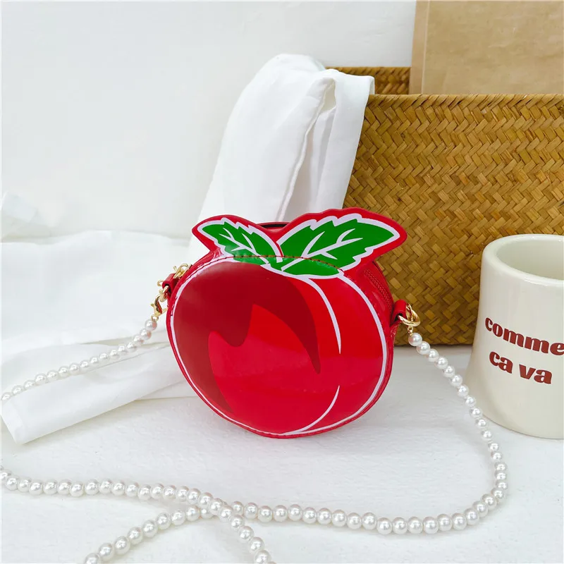 Kid'S Pu Leather Fruit Cute Round Zipper Crossbody Bag display picture 81