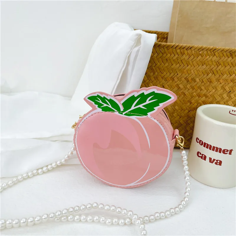 Kid'S Pu Leather Fruit Cute Round Zipper Crossbody Bag display picture 86
