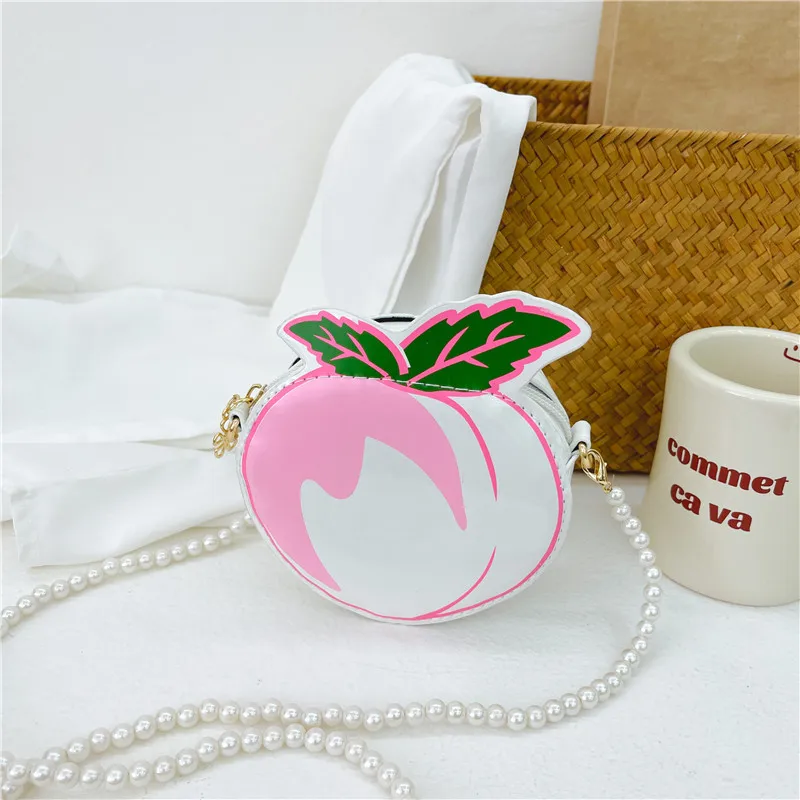 Kid'S Pu Leather Fruit Cute Round Zipper Crossbody Bag display picture 88