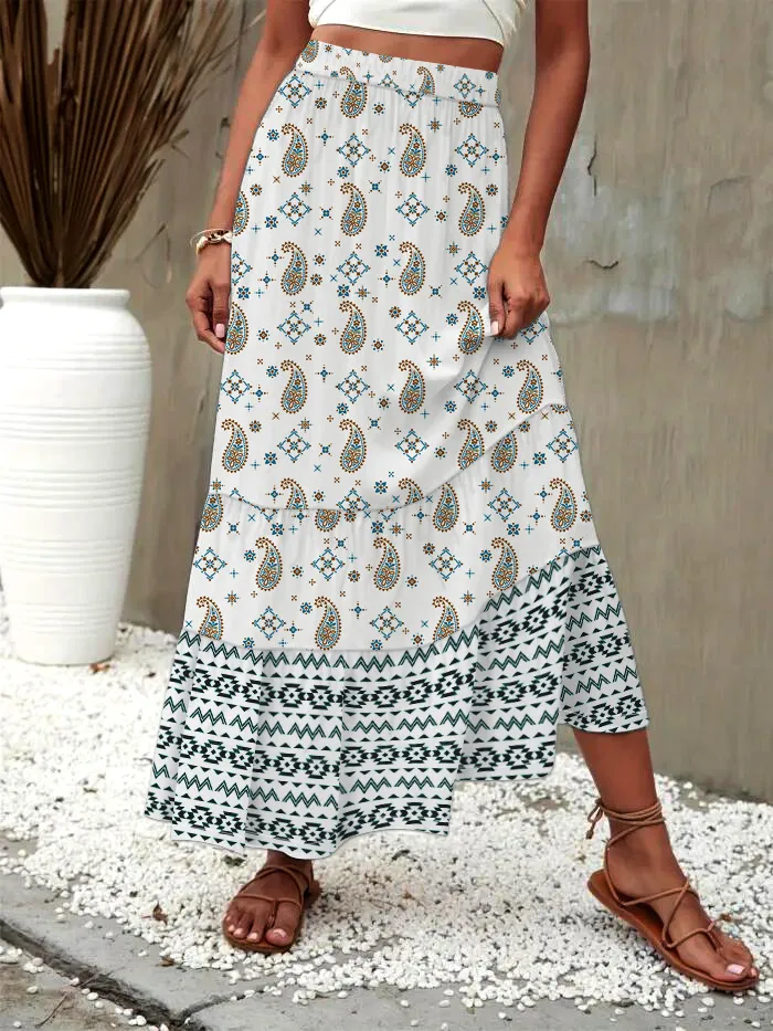 Women's A- Line Skirt Casual Simple Style Streetwear Printing Midi Dress Holiday Banquet Travel display picture 1